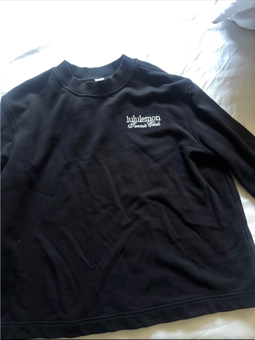 lululemon athletica Black Crewneck Sweatshirt with White Logo